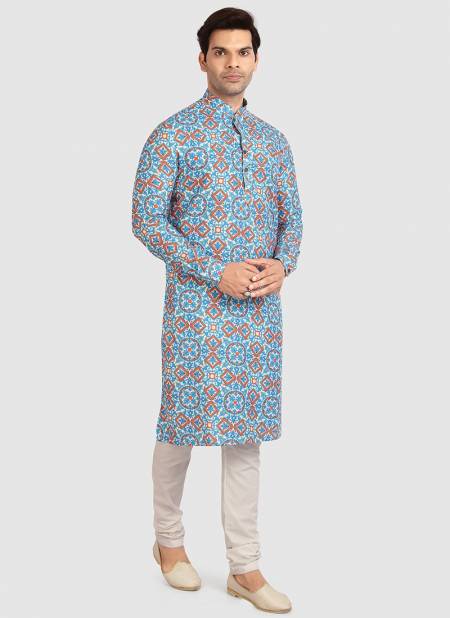 Sky Blue Colour Stylish Designer Function Wear Kurta Pajama Redymade Collection 1249